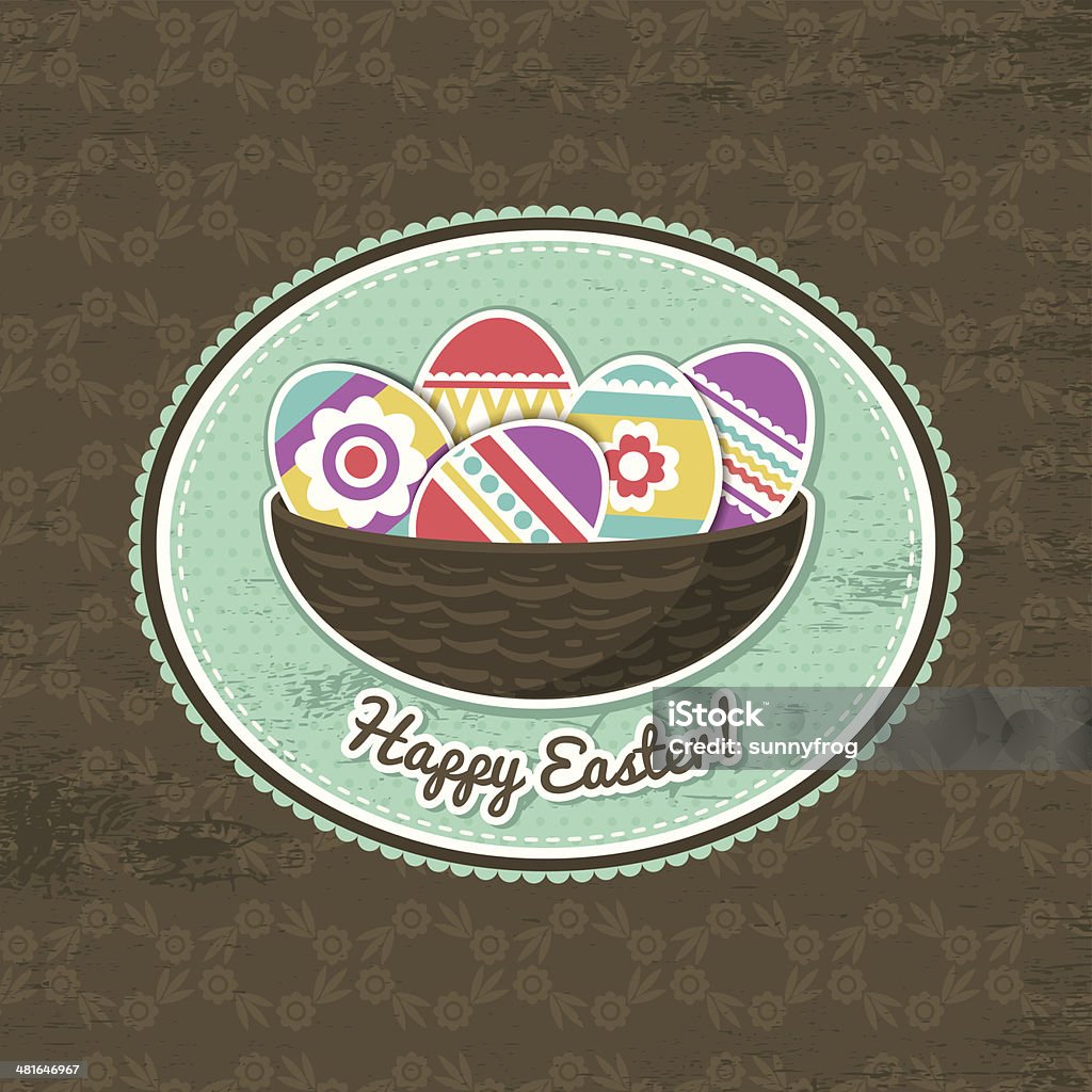 background with easter eggs and label Abstract stock vector