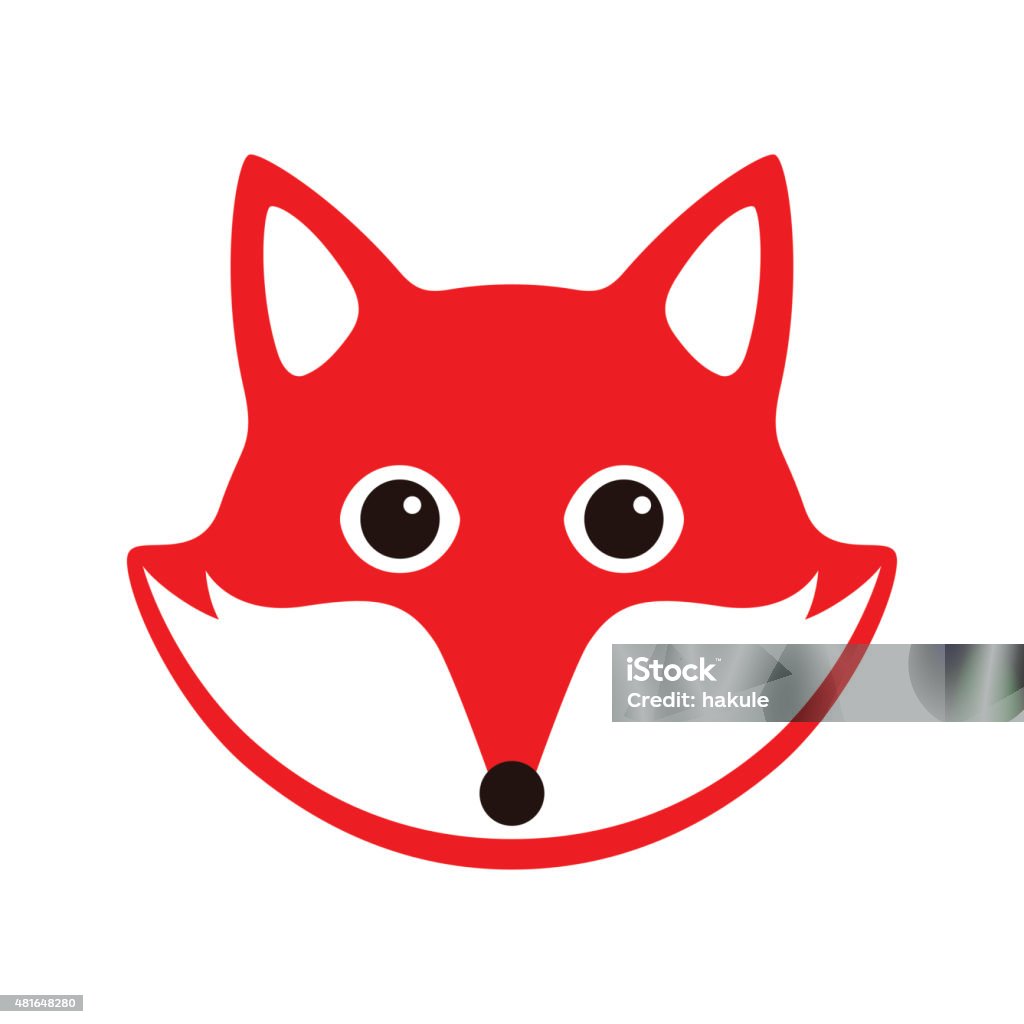 Cute Red Fox,  cartoon flat icon design Cute Red Fox,  cartoon flat icon design, like a logo Black And White stock vector