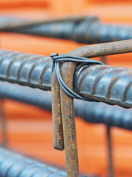 istock Steel rods or bars used to reinforce concrete technicians. 481653514