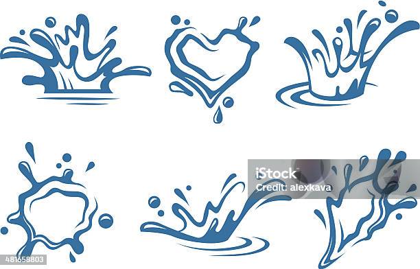 Water Icons Stock Illustration - Download Image Now - Drop, Heart Shape, Blob