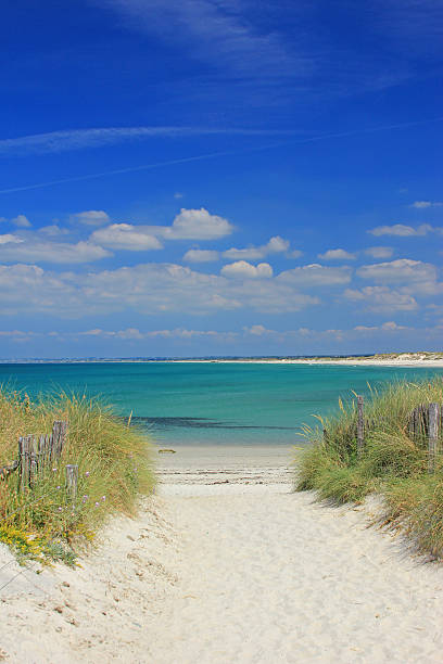 Beach at Tronoen, Brittany, France stock photo