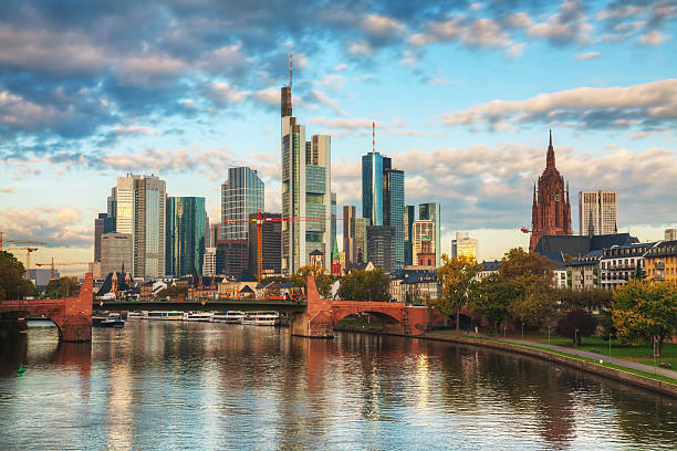 istock Frankfurt cityscape at sunrise 481658900