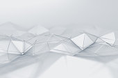 Abstract 3D Rendering of Low Poly White Surface