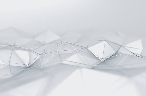Abstract 3D Rendering of Low Poly White Surface stock photo