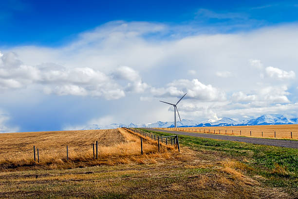 istock Wind Turbine in Canada with mountains 481663590
