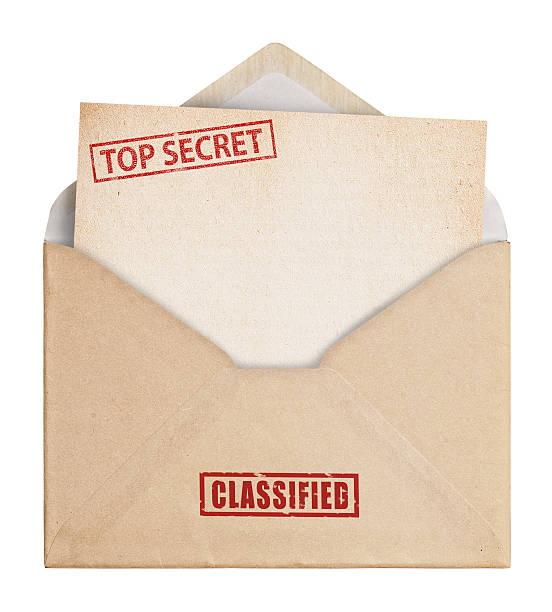 istock Brown Envelope with top secret stamp, clipping path. 481665984