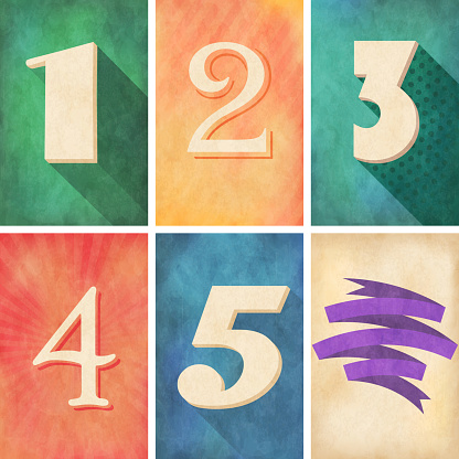 Grunge retro numbers. EPS10 vector illustration, global colors, easy to modify.