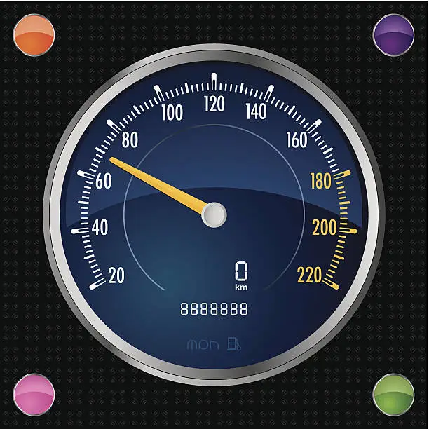 Vector illustration of Speedometer & Dashboard