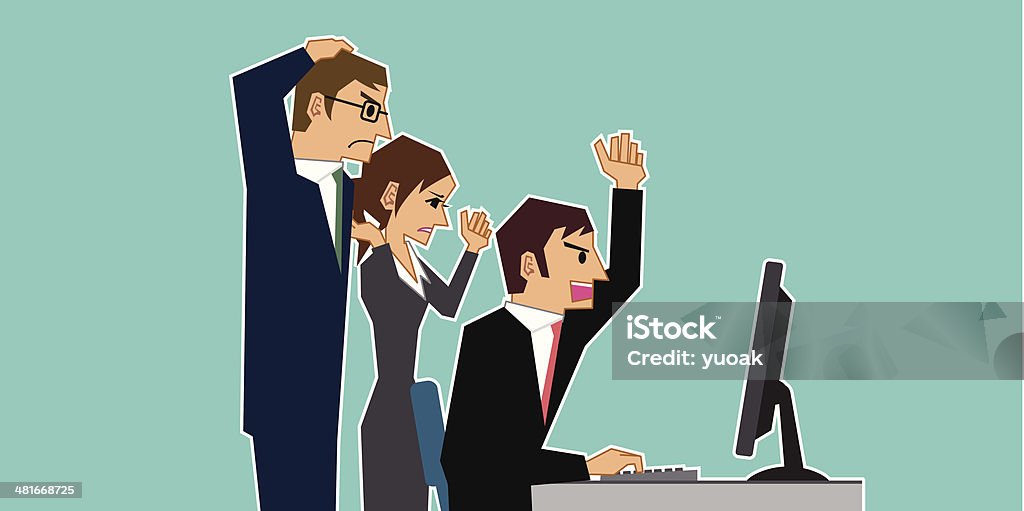 Team Getting Angry Business Team Angry At Computer Stock Illustration - Download Image Now ...