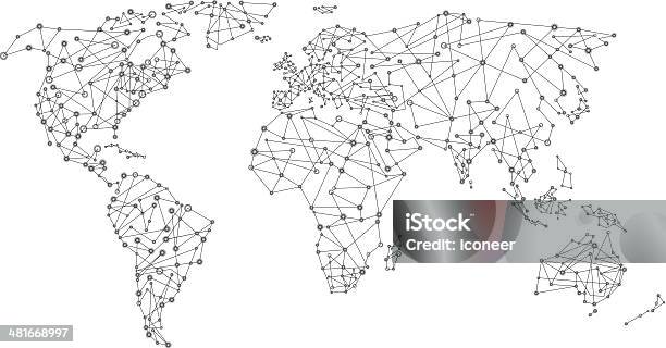 Welt Karte Netzwerk Stock Vektor Art und mehr Bilder von Abstrakt - Abstrakt, Erdreich, Gemeinschaft