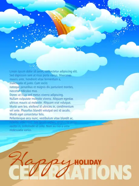 Vector illustration of Spring Summer Holiday Background with Copy space