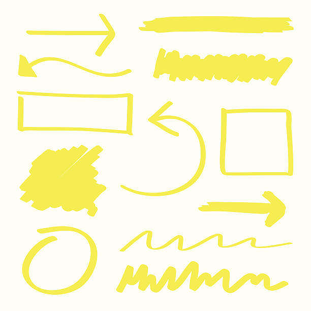 маркер элементы - highlighter felt tip pen yellow pen stock illustrations