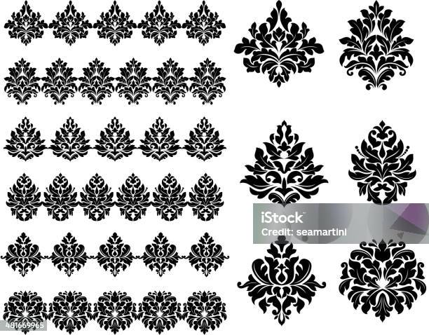 Floral And Foliate Design Elements Stock Illustration - Download Image Now - Abstract, Arabesque Position, Art