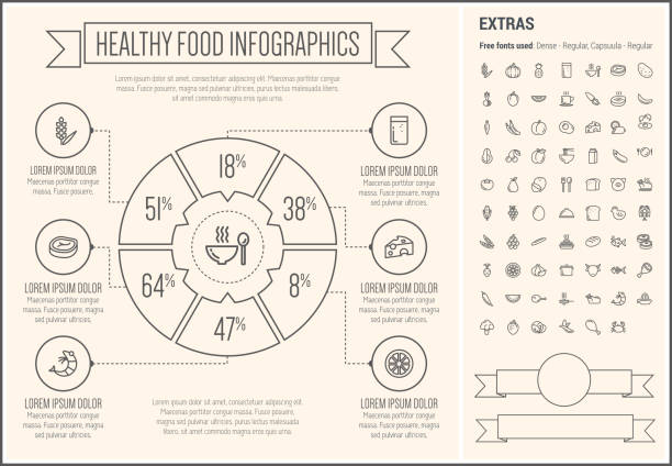 gesunde lebensmittel infografik design-vorlage - riesenkürbis grafiken stock-grafiken, -clipart, -cartoons und -symbole
