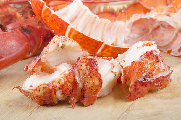 Cтоковое фото lobster мясо на Деревянная доска