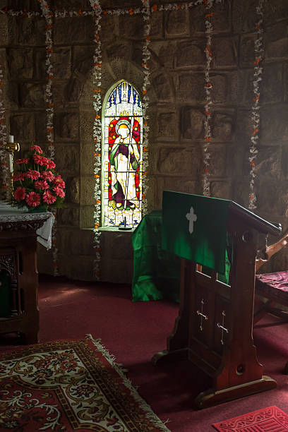 istock Interior view of a modern church 481672312