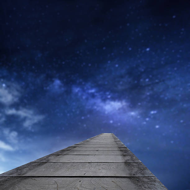 istock Wooden bridge into the milkyway (blur background) 481675232