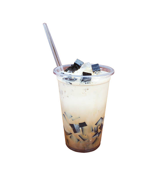 istock Black jelly with ice and fresh milk,Thai dessert 481675591