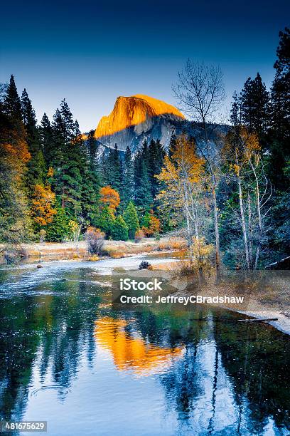 Half Dome Reflection Stock Photo - Download Image Now - Yosemite National Park, Half Dome, Sunset
