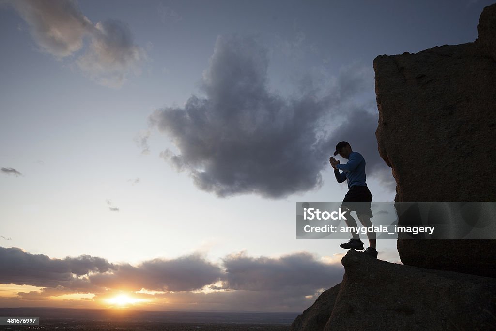 Spirituellen Mann Sonnenuntergang - Lizenzfrei Abenteuer Stock-Foto