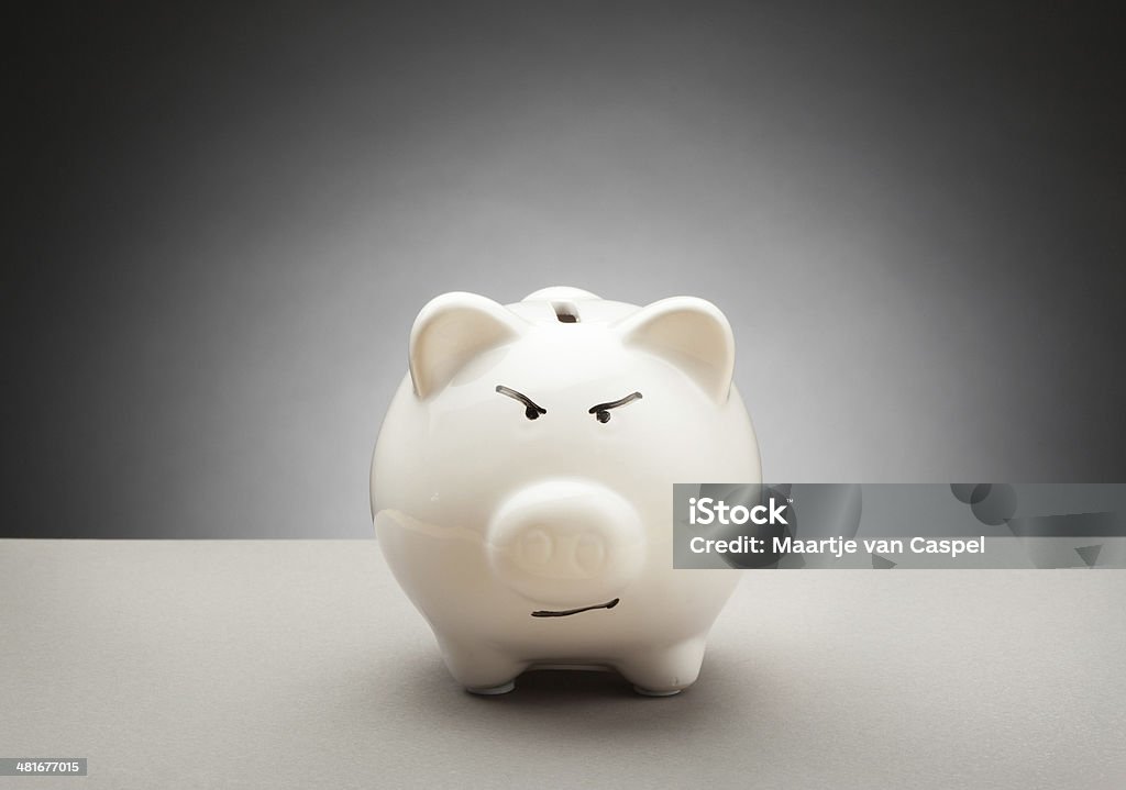 Piggy Bank - Expressions - Angry Simple Piggy Bank - With Expressions- Angry Anger Stock Photo