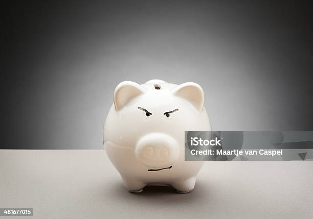 Piggy Bank Expressions Angry Stock Photo - Download Image Now - Anger, Anthropomorphic, Coin Bank