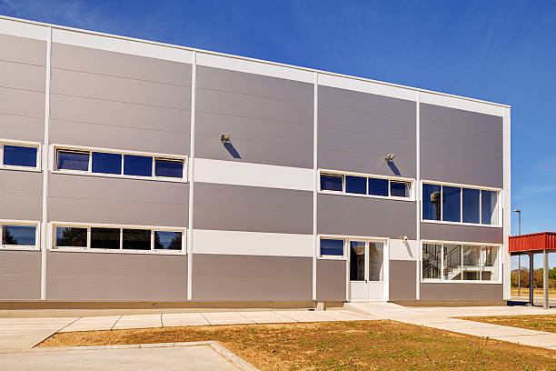 istock Aluminum facade on industrial building 481678744
