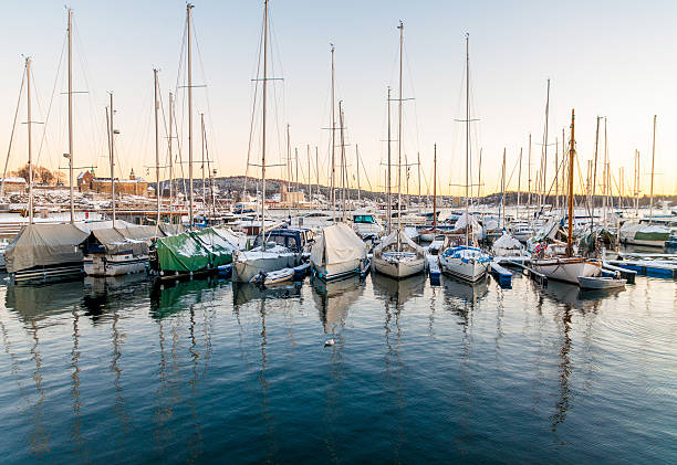 istock Yachts in modern Aker Brygge area in Oslo, Norway 481679152