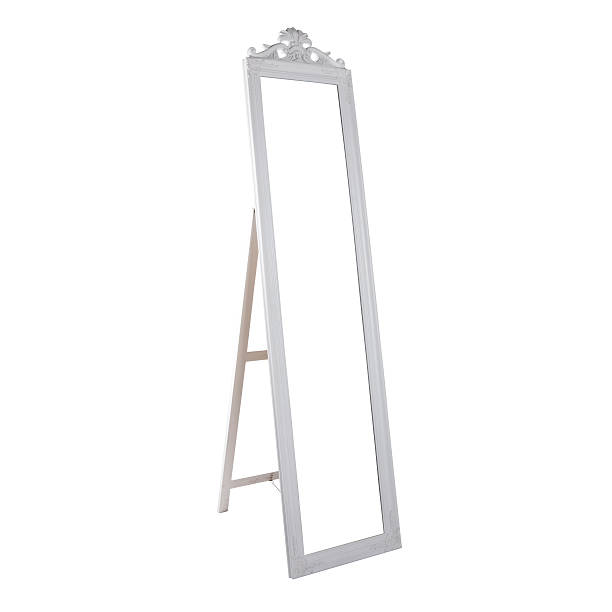 Mirror Stand Old fashioned square mirror or photography frame.Square vertical mirror stand with 45 degree angle mirror object stock pictures, royalty-free photos & images