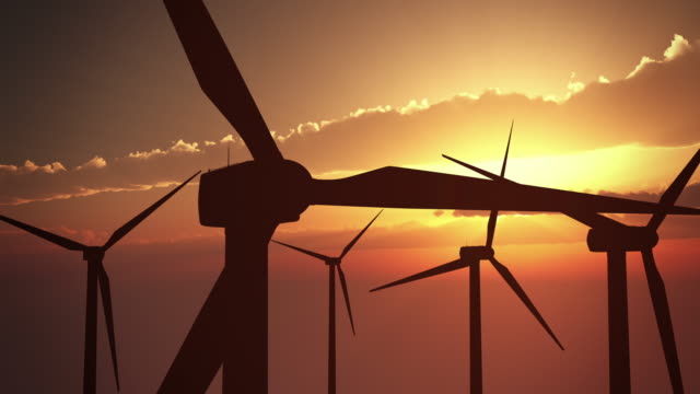 Wind Turbines at Sunset | Loopable