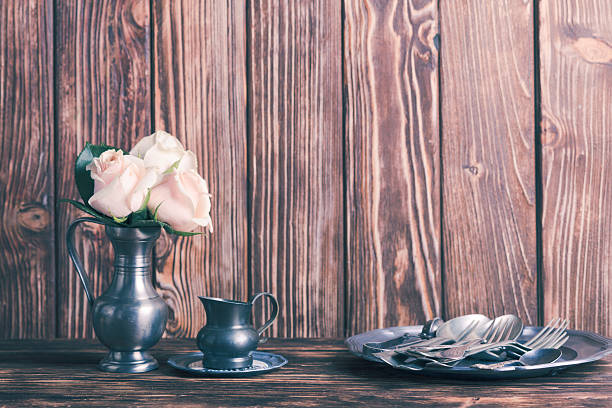 Vintage metal ware still life