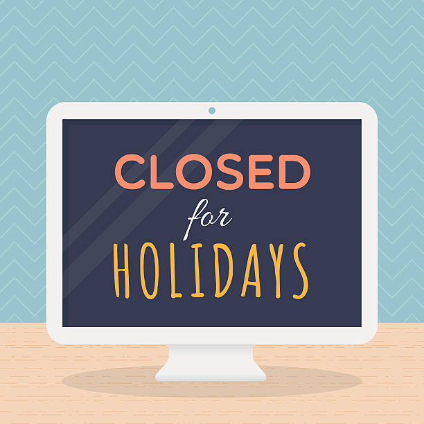 stockillustraties, clipart, cartoons en iconen met closed for holidays - dicht