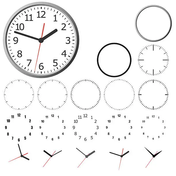 Vector illustration of Wall mounted digital clock.