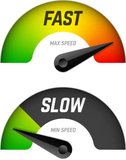 Vector illustration of Fast and slow download