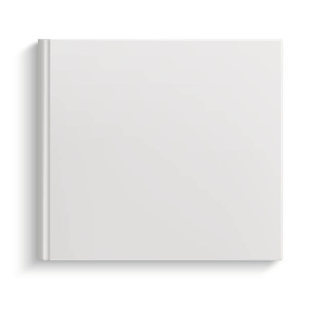 Blank hardcover album template Blank square hardcover album template on white background sneering stock illustrations