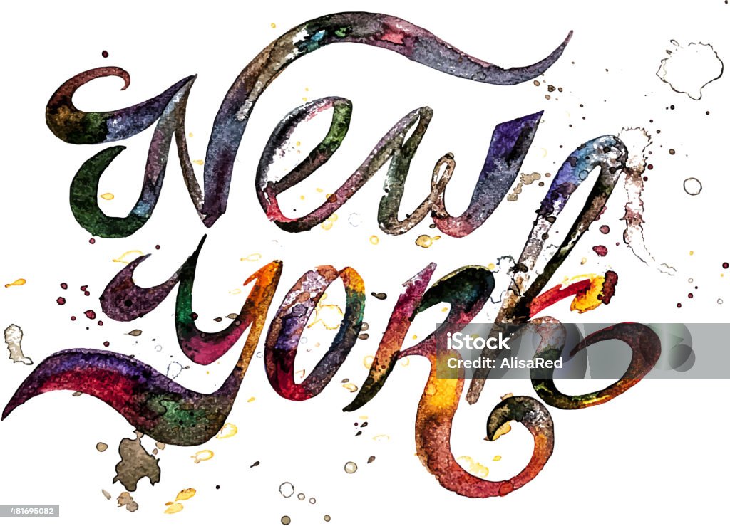 Conceptual handwritten phrase New York City on a white background Conceptual handwritten phrase New York City on a white background. Vector illustration. EPS 2015 stock vector