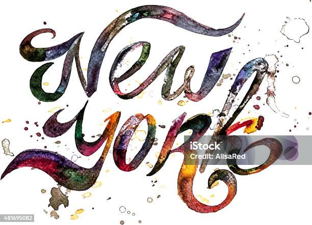 Conceptual Handwritten Phrase New York City On A White Background Stock Illustration - Download Image Now