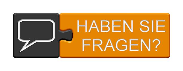 istock Puzzle Button do you have questions in german 481695330
