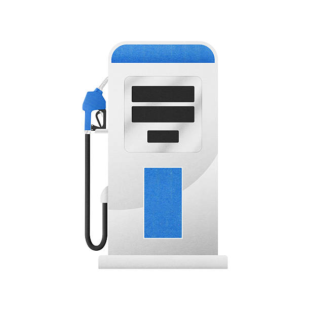 Golden 3d gas station icon isolated on white background - 3d render