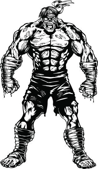 Zombie Bodybuilder Zombie Fighter Stock Illustration - Download Image Now - Muscular Build ...