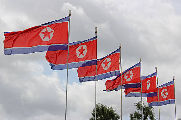 istock North Korea DPRK: Line up of Flags in Pyongyang 481696863