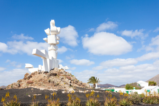 Lanzarote, Spain - March 20, 2014: The Monumento a la Fecundidad by artist César Manrique and part of casa-museo al campesino.