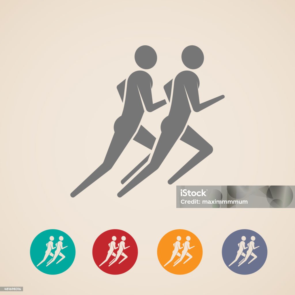 illustration of running or jogging men icons vector illustration of running or jogging men icons. fitness logo design 2015 stock vector