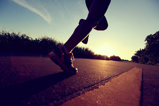 istock Runner athlete running at seaside road.vintage effect 481699030
