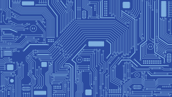 Vector Illustration of Circuit Board Background. Best for Computers, Technology, Abstract Backgrounds, Engineering, Electronics, Information Technology concept. 