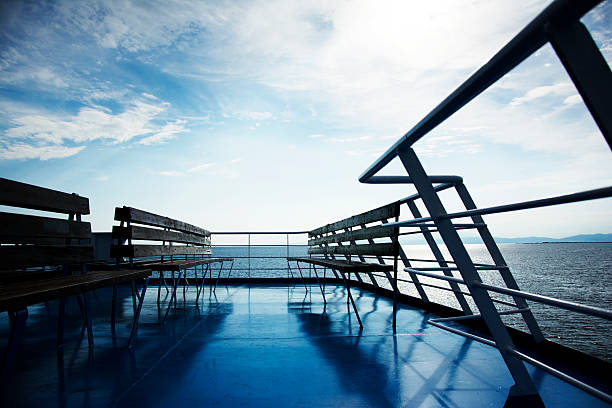 istock Wooden bench on a ferry boat 481704516