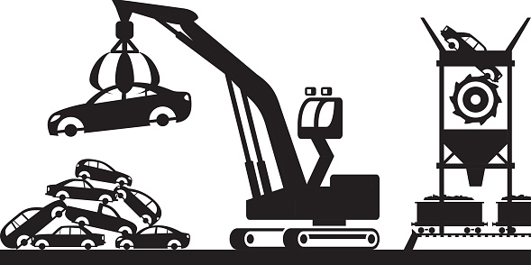 Scrap Icon Operations Collection And Processing Of Scrap Stock Illustration - Download Image ...