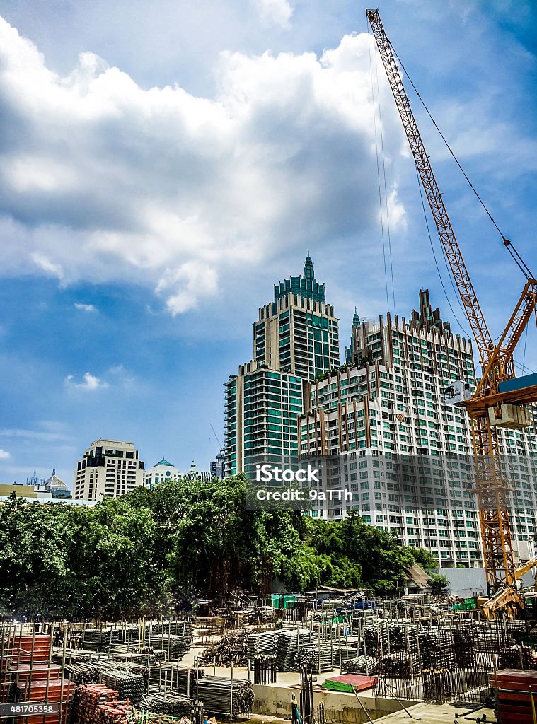 construction site New concrete public building under construction 2015 Stock Photo