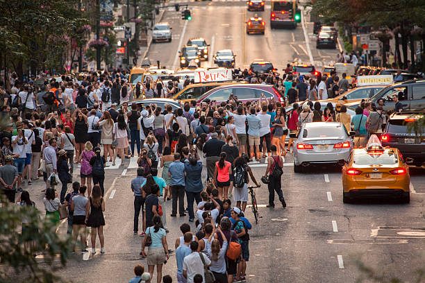 istock People in a mess at Manhattanhenge day 481705486