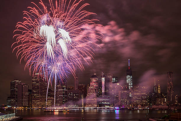 istock Independence Day With Fireworks in New York City 481705508